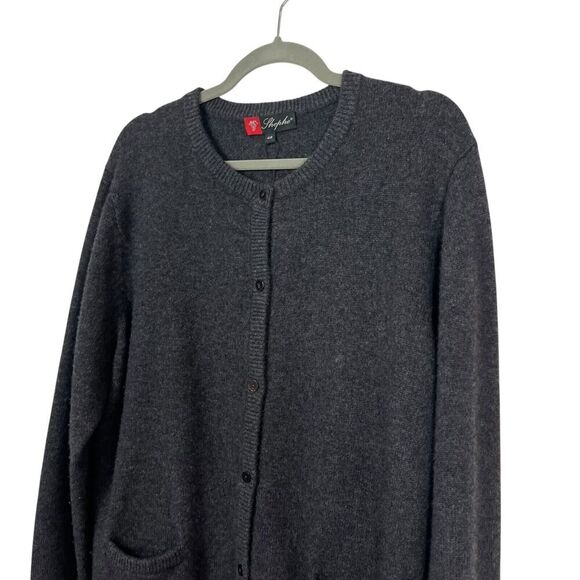 Shephe Sweater Womens Extra Large Gray Charcoal Chasmere Cardigan Kurt Cobain - Picture 6 of 10